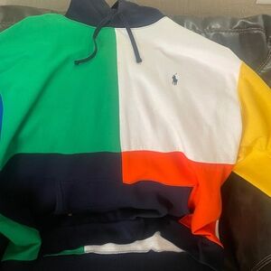 Ralph Lauren multi block colored hoodie 3x